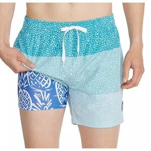 Chubbies Swim‎ Trunks Medium Blue Ombre Spotted Summer Beach Casual